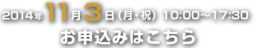 2014年東京開催11月3日（月・祝）
